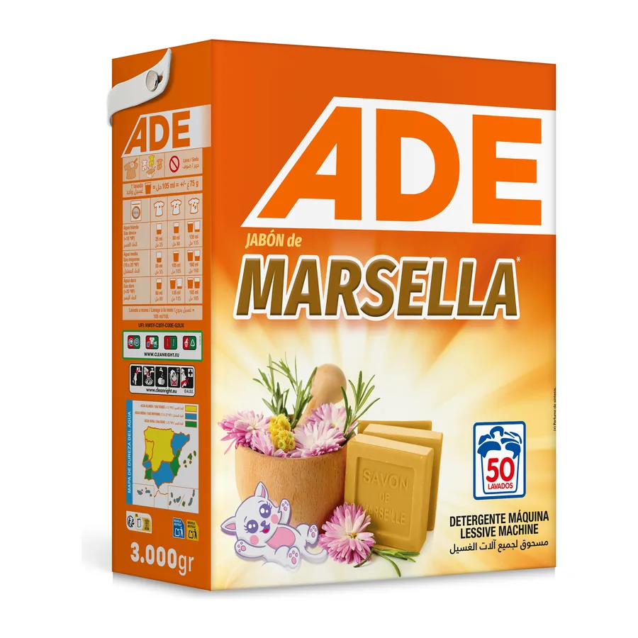 مسحوق غسيل ADE مرسيليا · علبة 3 كغ